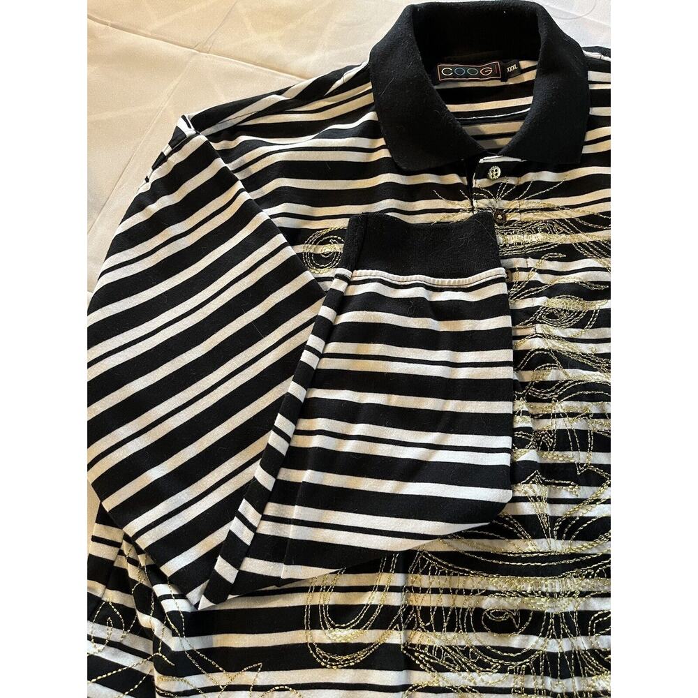 Coogi Shirt Embroidered 100% Cotton Long-Sleeve 3 Button Pullover XXXL